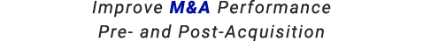 Improve M&A Performance Pre and Post Acquisition