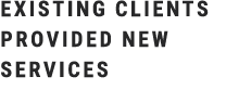 existing clients Provided new services
