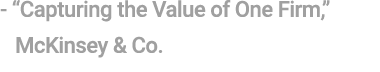 “Capturing the Value of One Firm,” McKinsey & Co.