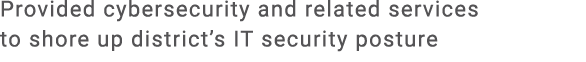 Provided cybersecurity and related services to shore up district’s IT security posture