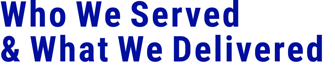 Who We Served & What We Delivered