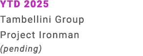 YTD 2025 Tambellini Group Project Ironman (pending)