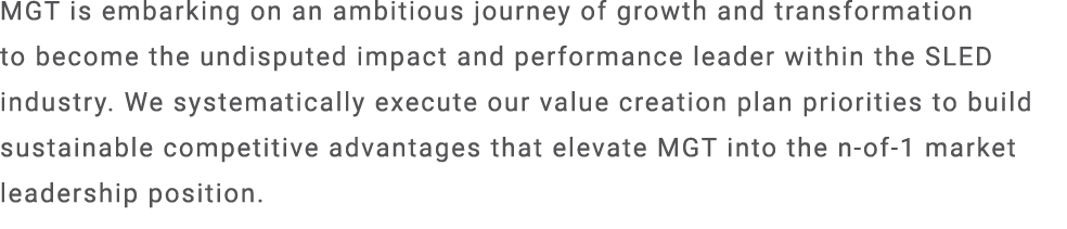 MGT is embarking on an ambitious journey of growth and transformation to become the undisputed impact and performance...