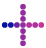 A purple and pink circle with a cross in the middle. AI generated content